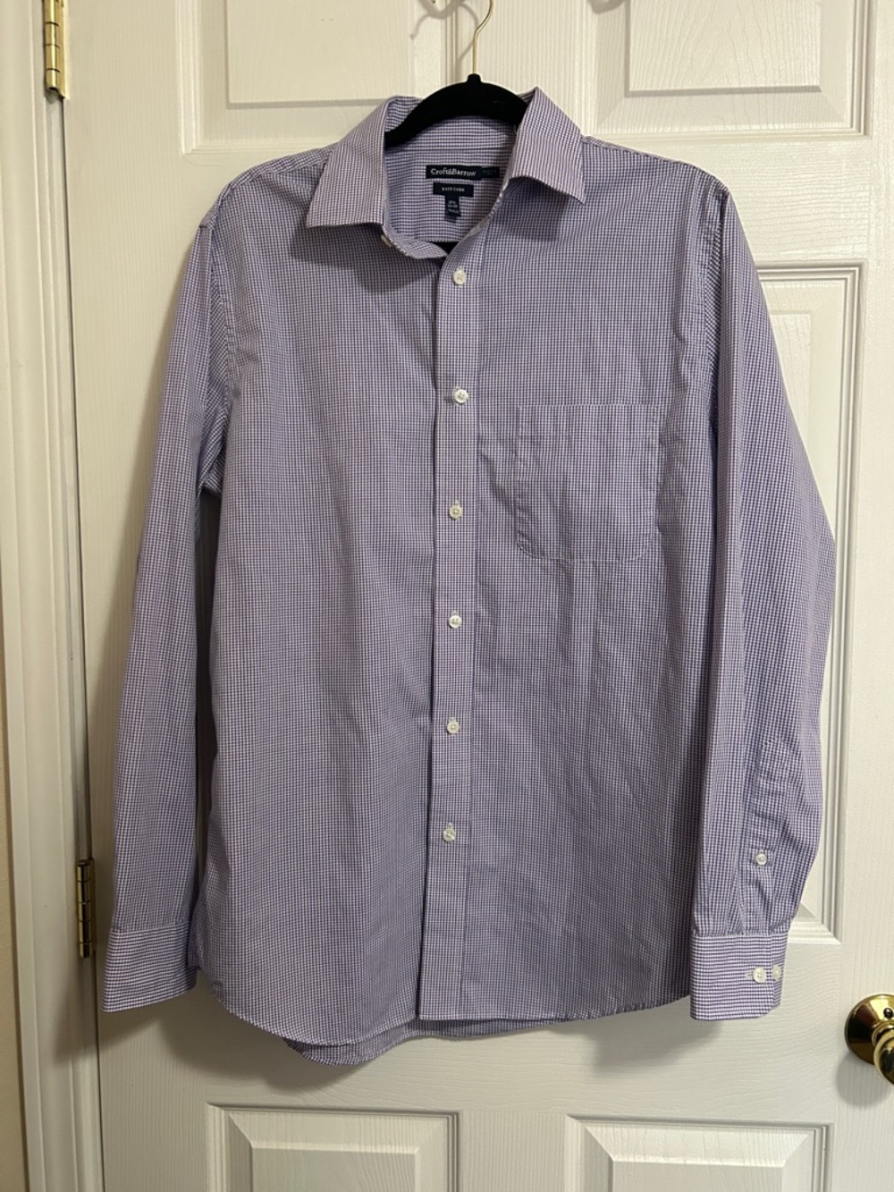 Croft & Barrow Lavender Micro-Check Dress Shirt for Men